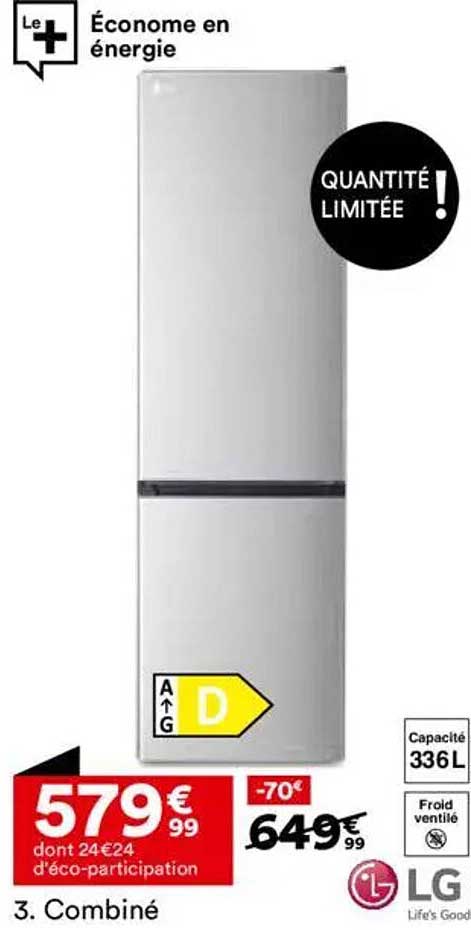 Combiné LG 336L - Économisez 70€