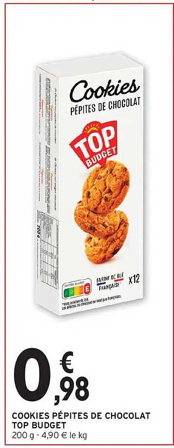 COOKIES PÉPITES DE CHOCOLAT TOP BUDGET