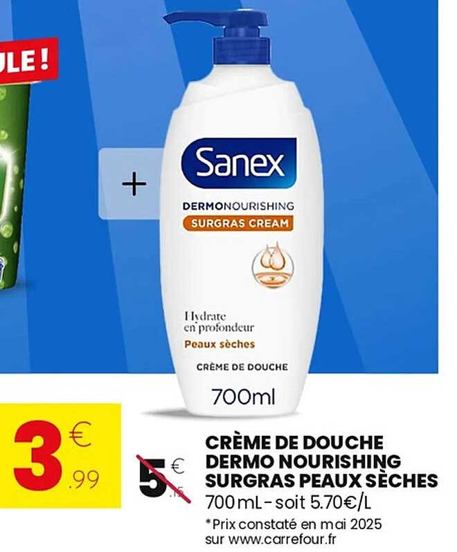 CRÈME DE DOUCHE DERMO NOURISHING SURGRAS PEAUX SECHES