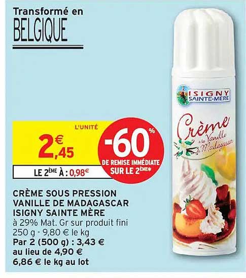 CRÈME SOUS PRESSION VANILLE DE MADAGASCAR ISIGNY SAINTE MÈRE