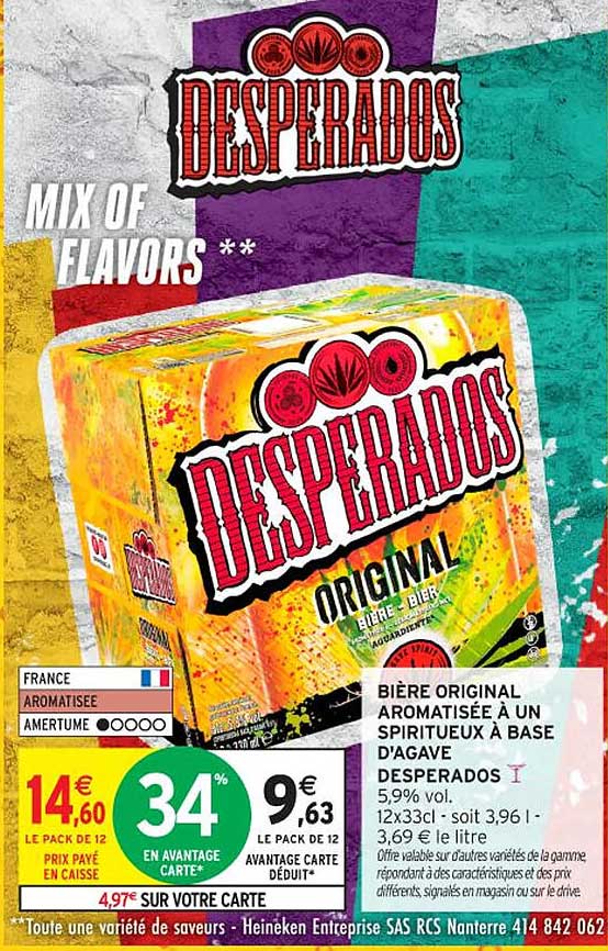 DESPERADOS ORIGINAL - Bières aromatisées au spiritueux d'agave