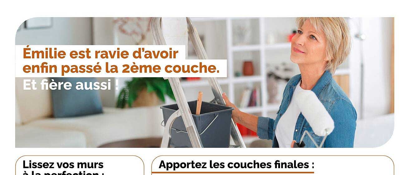 Émilie est ravie d'avoir enfin passé la 2ème couche.