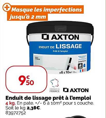 Enduit de lissage prêt à l'emploi