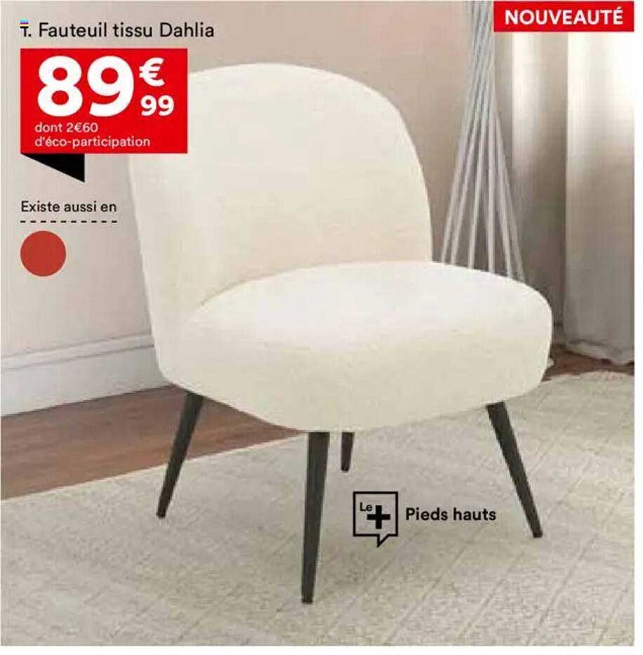 Fauteuil tissu Dahlia