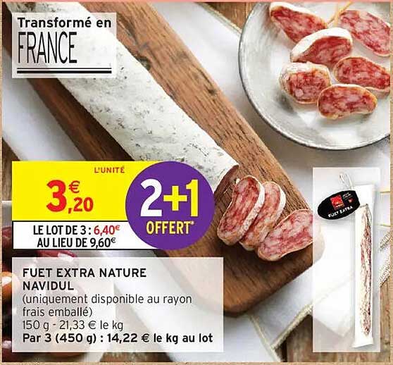 FUET EXTRA NATURE NAVIDUL (uniquement disponible au rayon frais emballé)