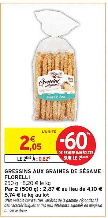 Gressini aux graines de sésame Florelli