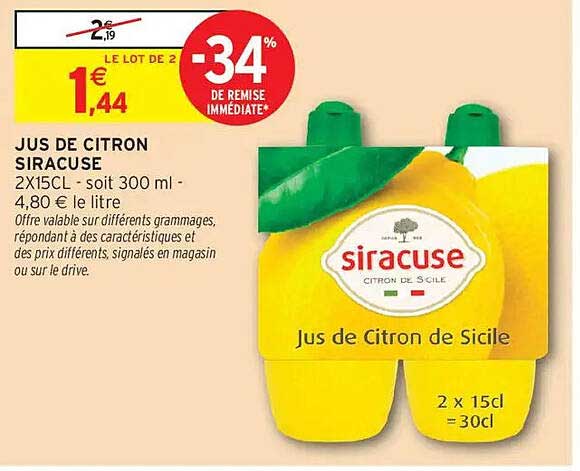 JUS DE CITRON SIRACUSE