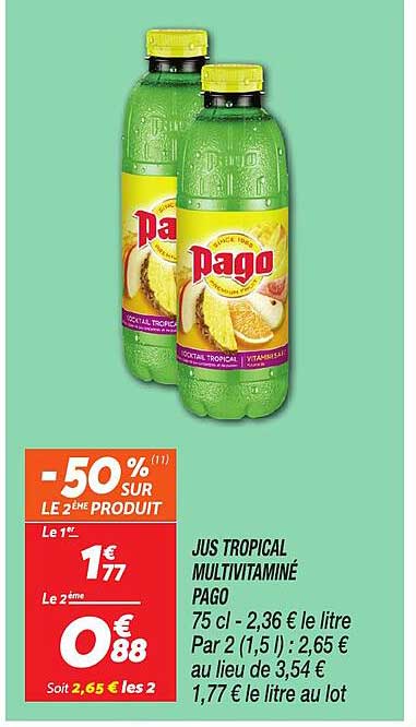JUS TROPICAL MULTIVITAMINÉ PAGO