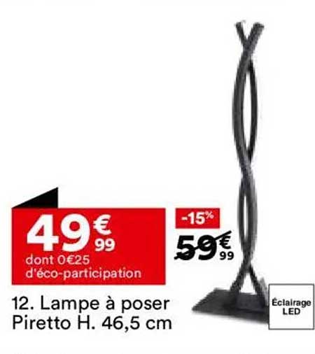 Lampe à poser Piretto H. 46,5 cm