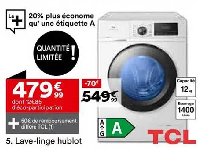 Lave-linge hublot TCL