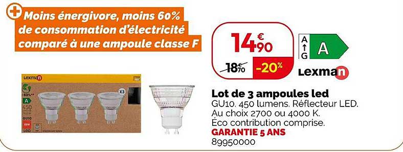 Lot de 3 ampoules led