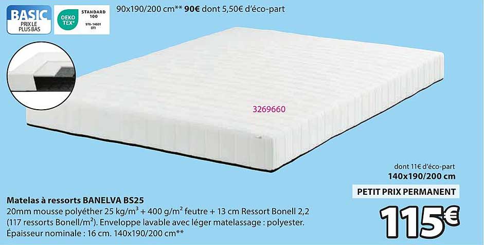 Matelas à ressorts BANELVA BS25