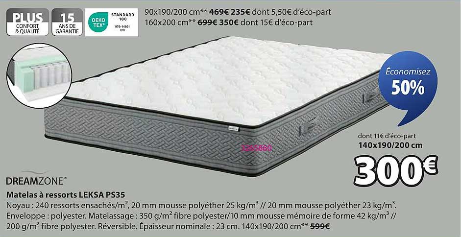 Matelas à ressorts LEKSA PS35