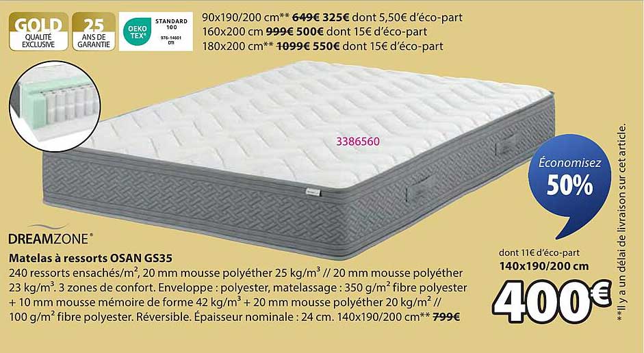 Matelas à ressorts OSAN G535