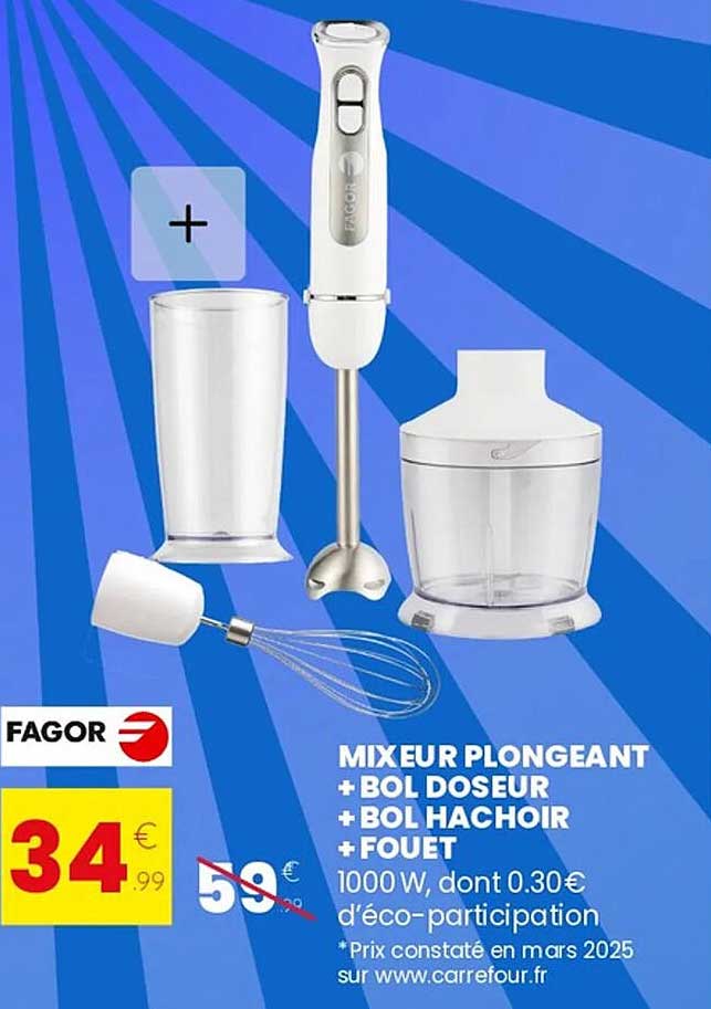 MIXEUR PLONGEANT + BOL DOSEUR + BOL HACHOIR + FOET