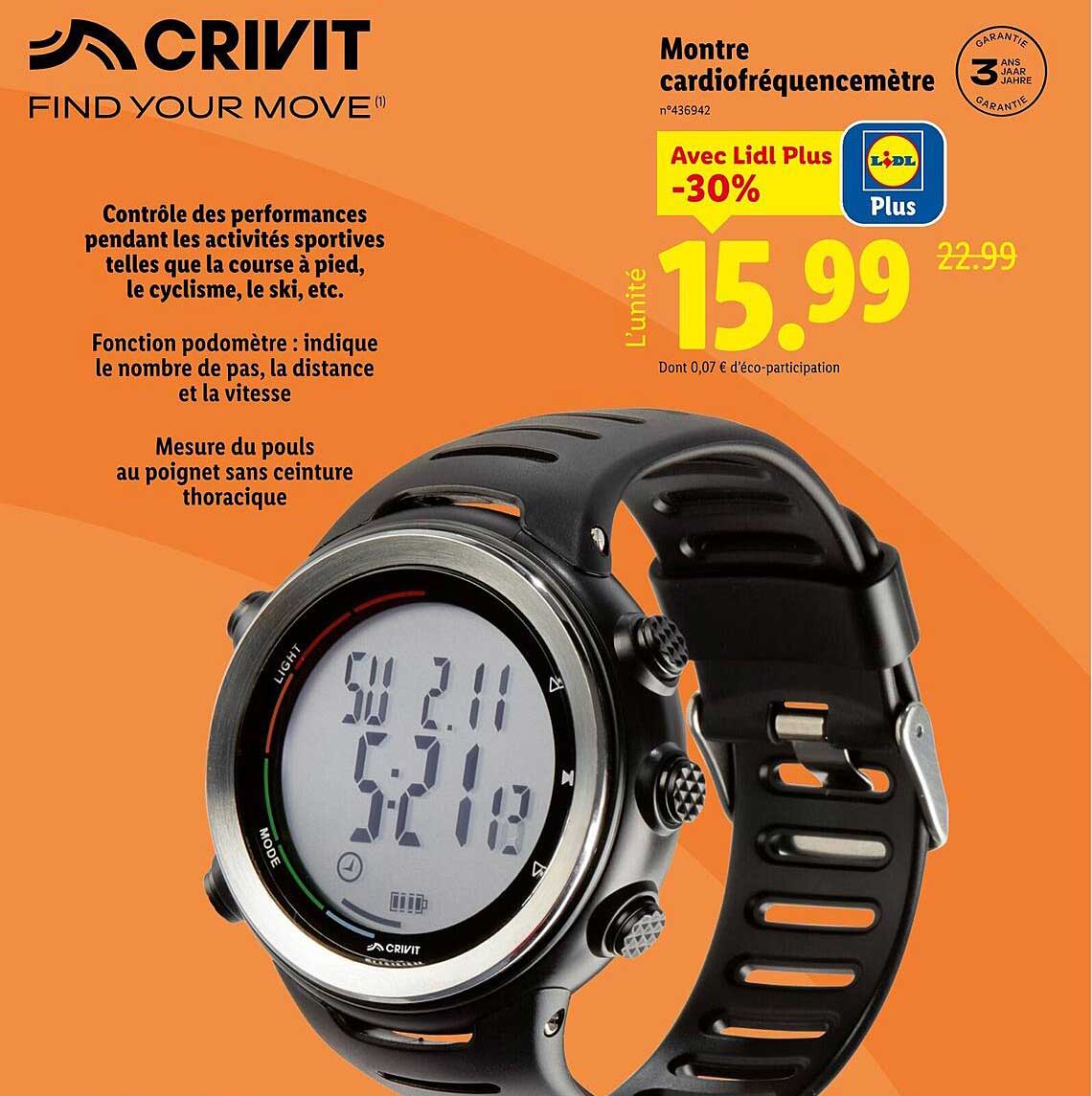 Montre cardiofréquence mètre