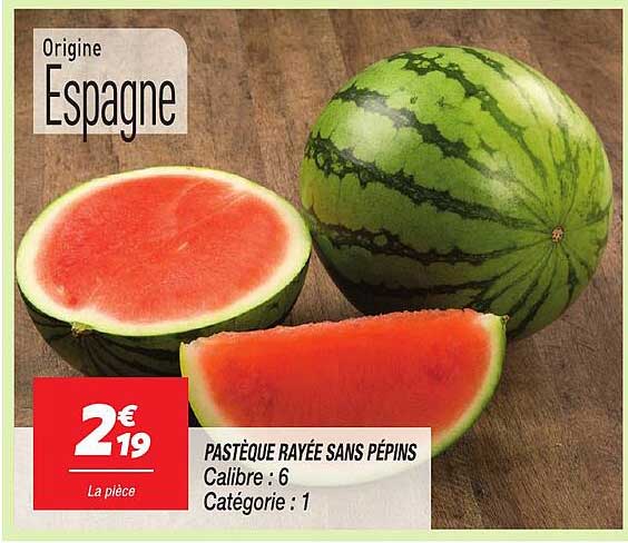 PASTÈQUE RAYÉE SANS PÉPINS