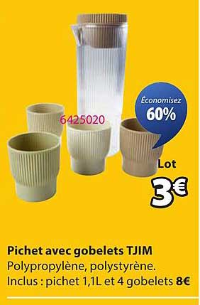 Pichet avec gobelets TJIM