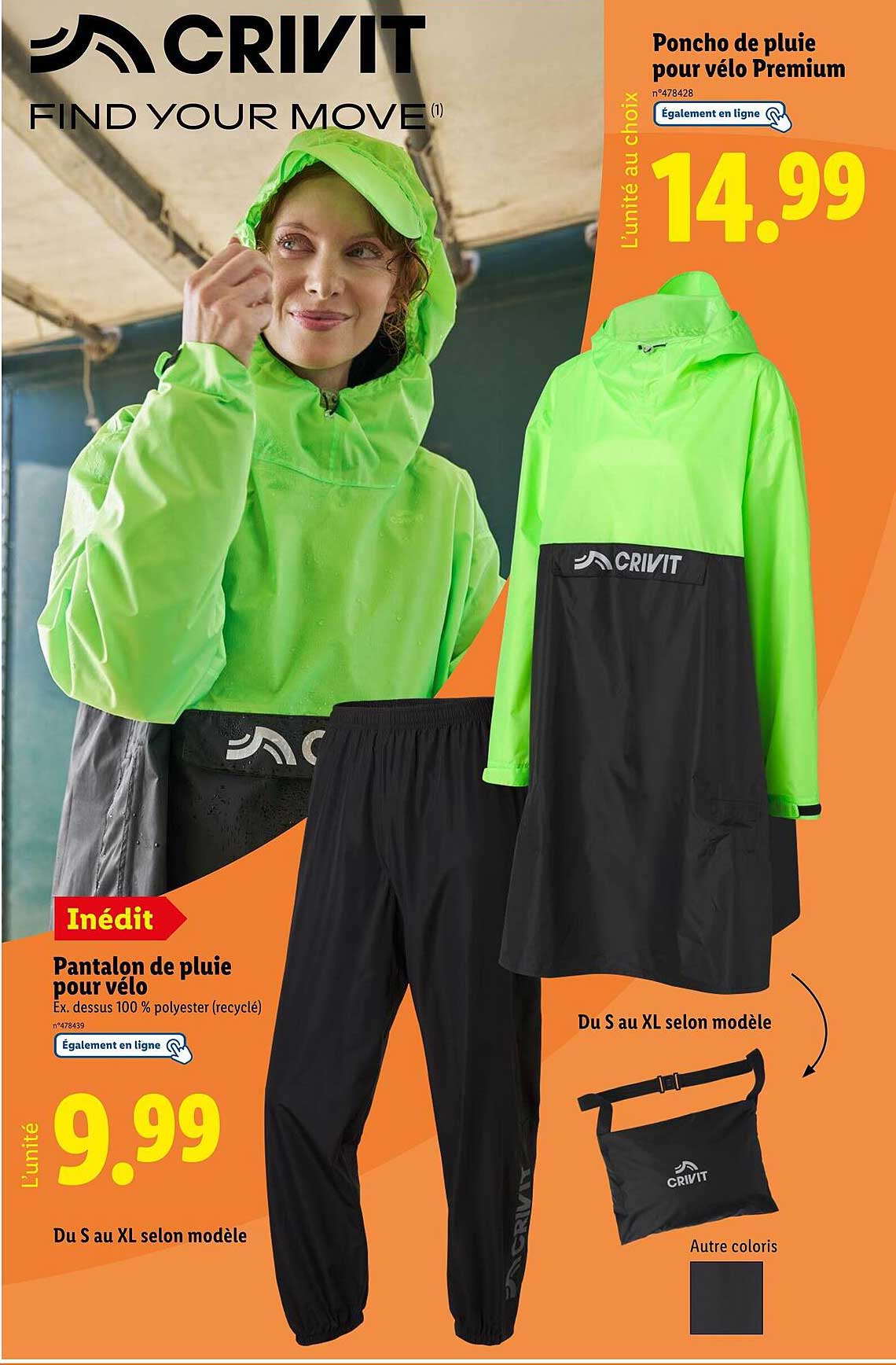 Poncho de pluie pour vélo Premium