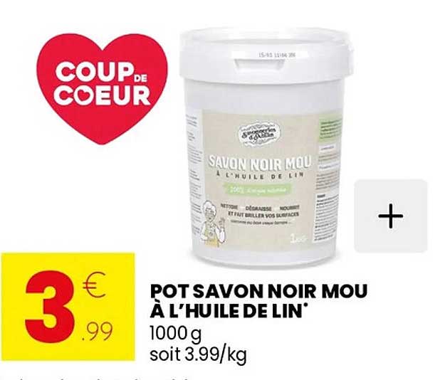 POT SAVON NOIR MOU À L'HUILE DE LIN