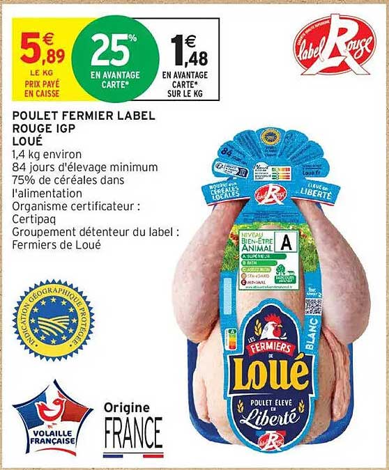 POULET FERMIER LABEL ROUGE IGP LOUE