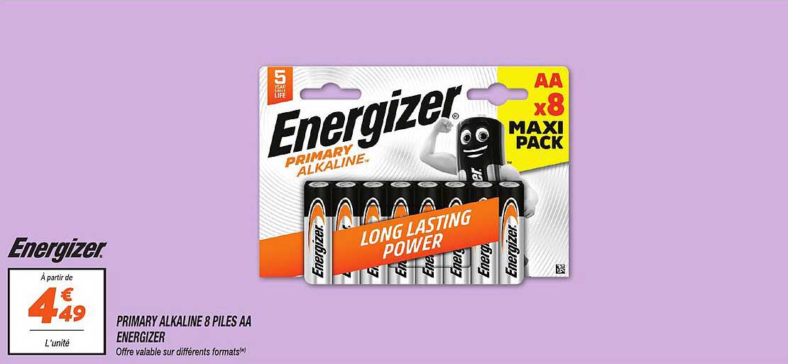 PRIMARY ALKALINE 8 PILES AA ENERGIZER