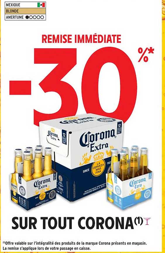 Remise immédiate -30% sur tout Corona