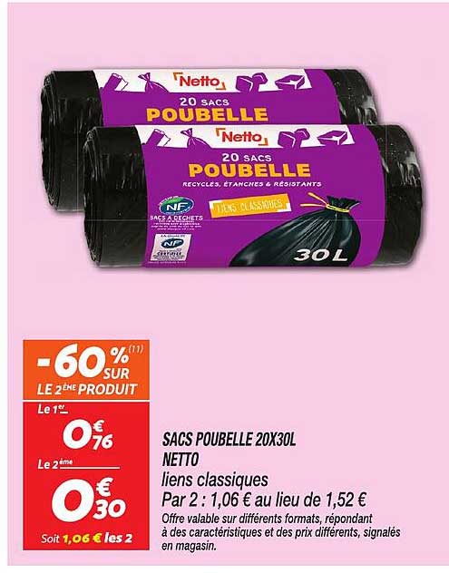 SACS POUBELLE 20X30L NETTO