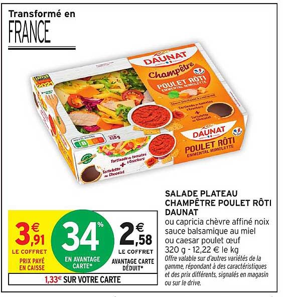 SALAD PLATEAU CHAMPÊTRE POULET RÔTI DAUNAT