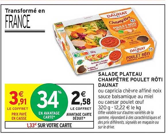 SALADE PLATEAU CHAMPÊTRE POULET RÔTI DAUNAT
