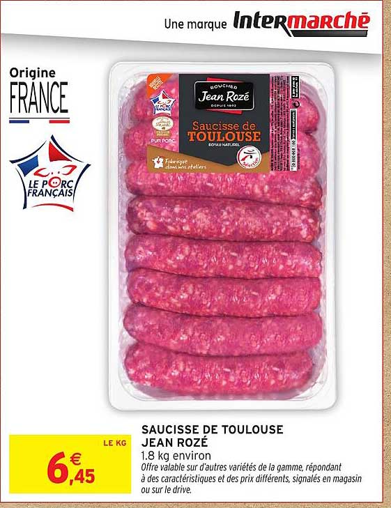 SAUCISSE DE TOULOUSE JEAN ROZÉ