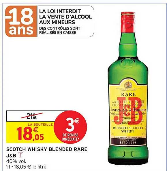 SCOTCH WHISKY BLENDED RARE J&B
