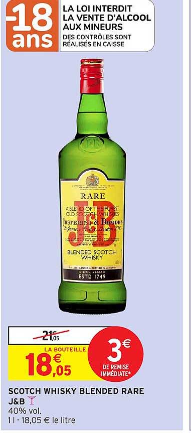 SCOTCH WHISKY BLENDED RARE J&B