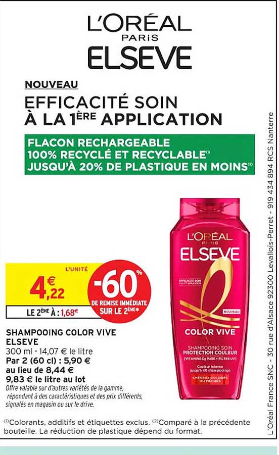 SHAMPOOING COLOR VIVE ELSEVE