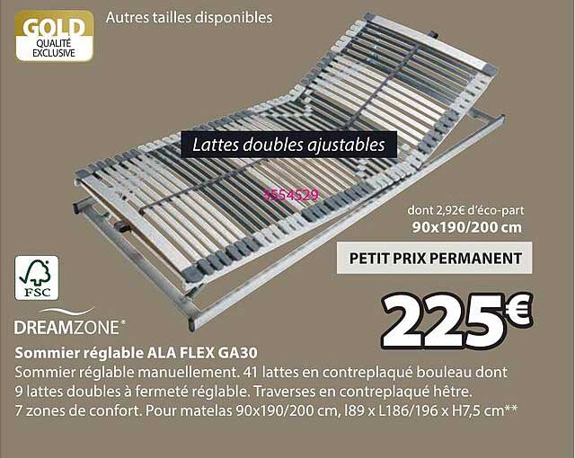 Sommier réglable ALA FLEX GA30