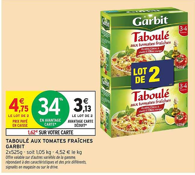 TABOULÉ AUX TOMATES FRAÎCHES GARBIT