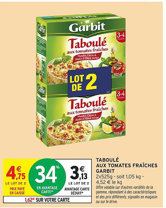 TABOULÉ AUX TOMATES FRAÎCHES GARBIT