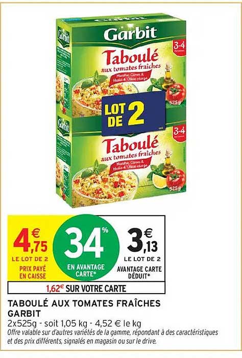 TABOULÉ AUX TOMATES FRAÎCHES GARBIT