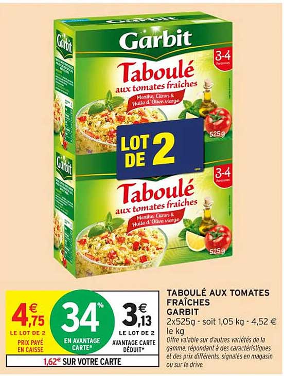 TABOULÉ AUX TOMATES FRAÎCHES GARBIT