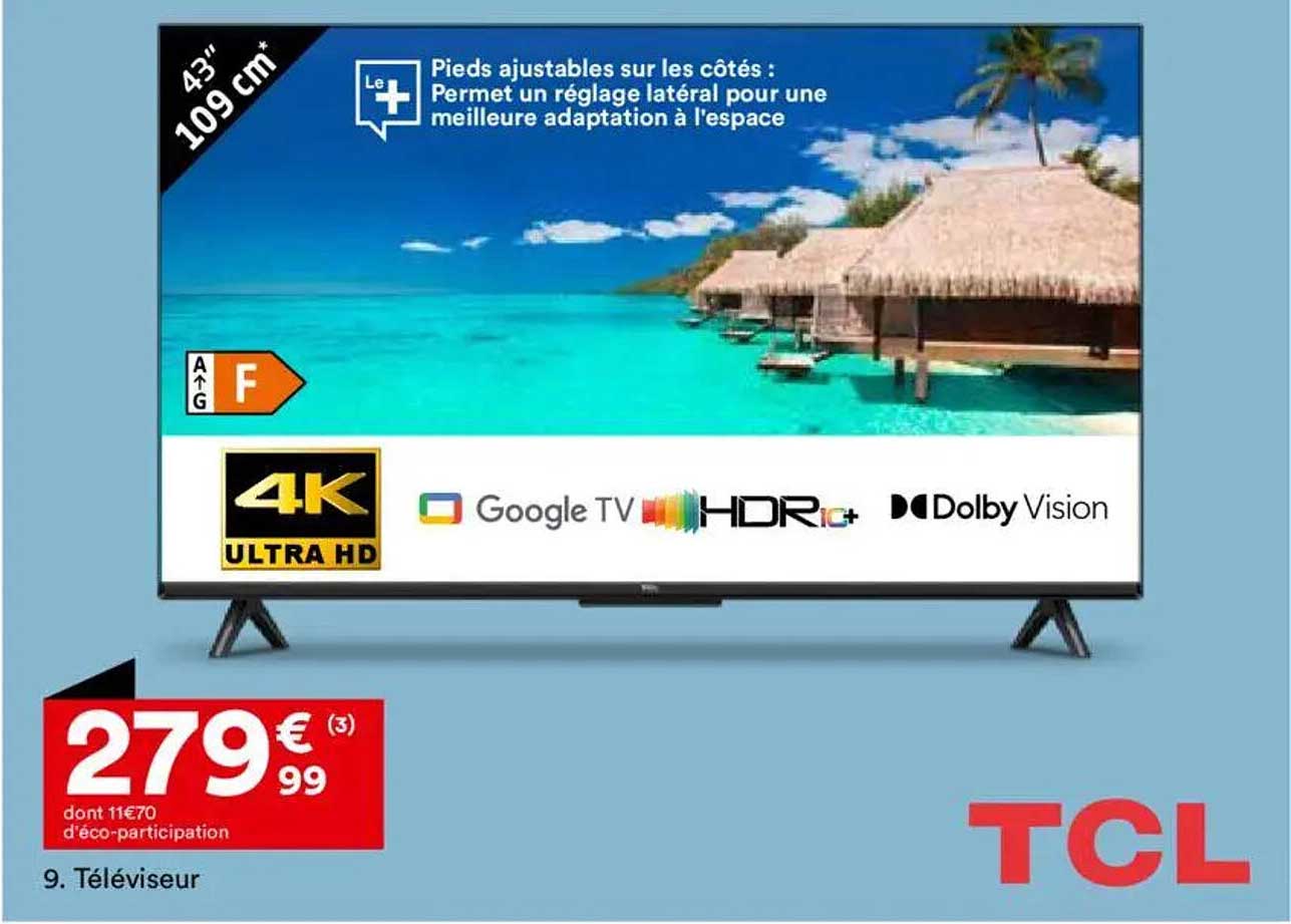 Téléviseur 4K TCL 43"