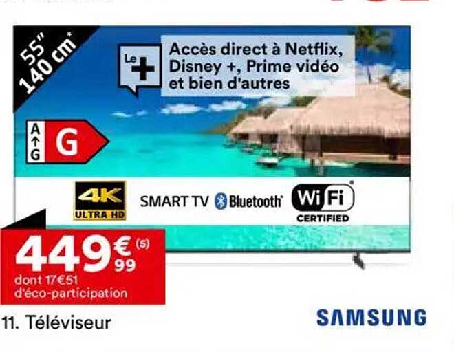Téléviseur 55" 140 cm 4K Ultra HD