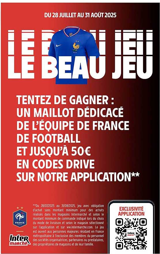 TENTEZ DE GAGNER : UN MAILLOT DÉDIQUÉ DE L’ÉQUIPE DE FRANCE DE FOOTBALL ET JUSQU’À 50€ EN CODES DRIVE