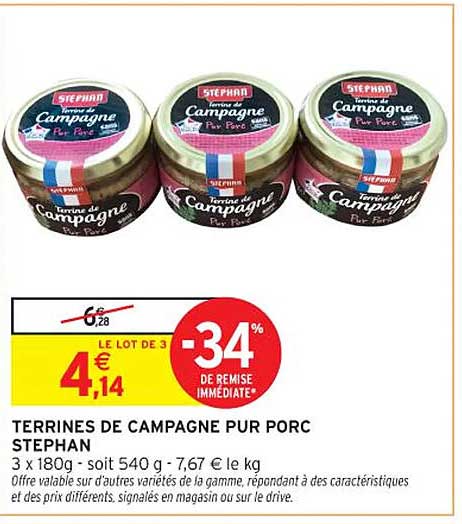Terrines de campagne pur porc Stephan