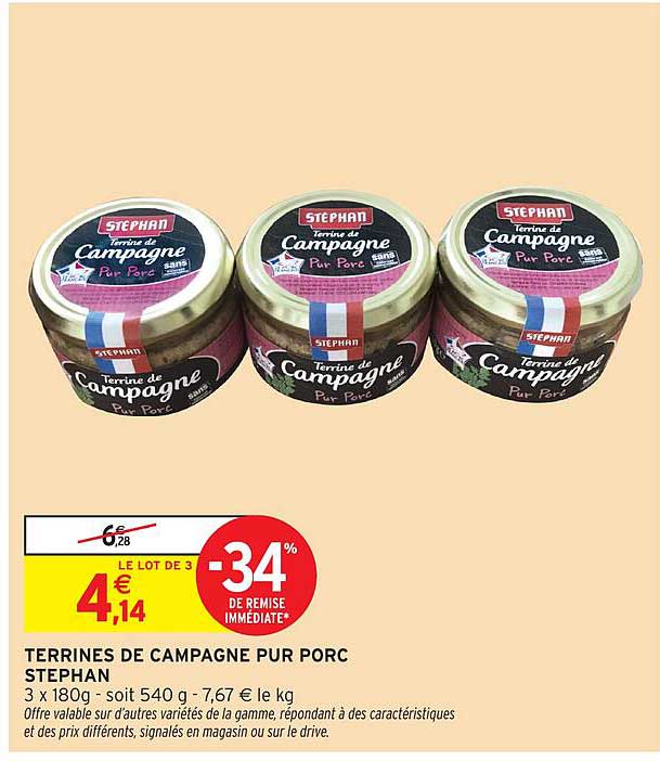 TERRINES DE CAMPAGNE PUR PORC STEPHAN