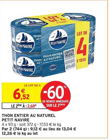 THON ENTIER AU NATUREL PETIT NAVIRE
