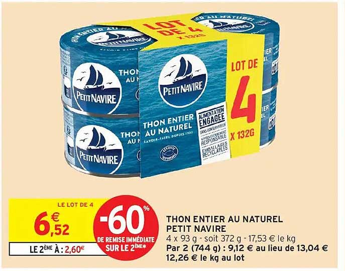 THON ENTIER AU NATUREL PETIT NAVIRE