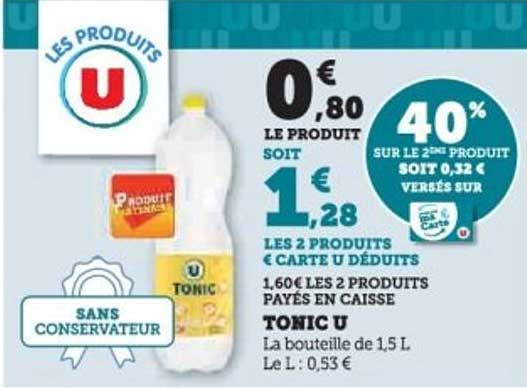 0€ sur le 1er produit, 40% sur le 2e produit