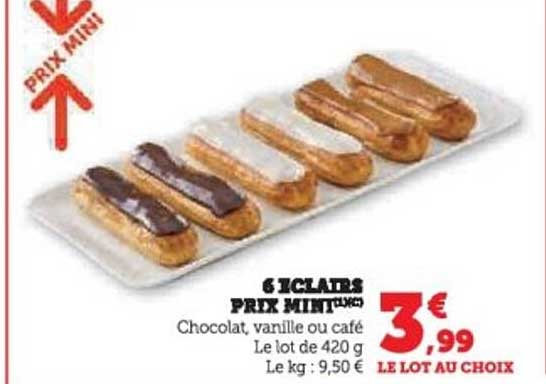 6 ÉCLAIRS PRIX MINI