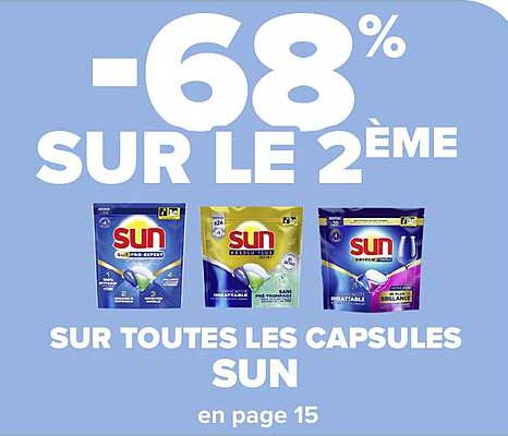 -68% SUR LE 2ÈME SUR TOUTES LES CAPSULES SUN