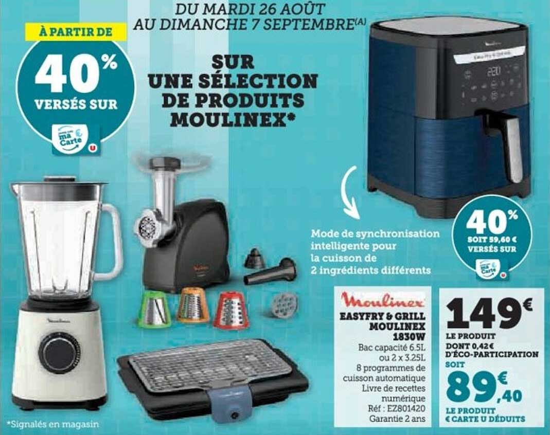 À partir de 40% versés sur une sélection de produits Moulinex